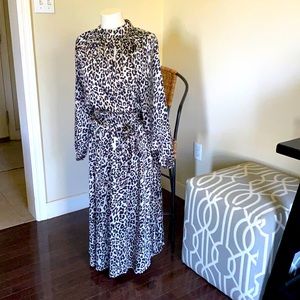 Animal print long sleeve with belt. Worn once